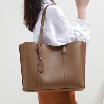 Tajade 2023 women's leather large-capacity commuting shoulder tote bag